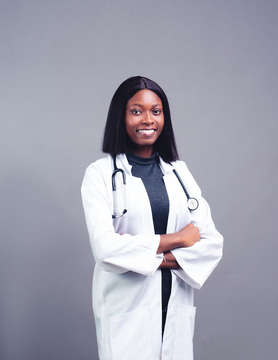 Médecin en blouse blanche avec un stéthoscope